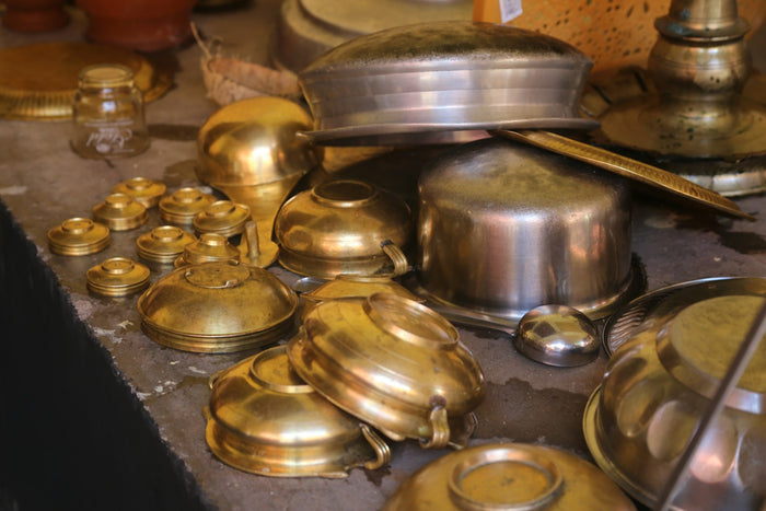 Brass and steel kitchen vessels