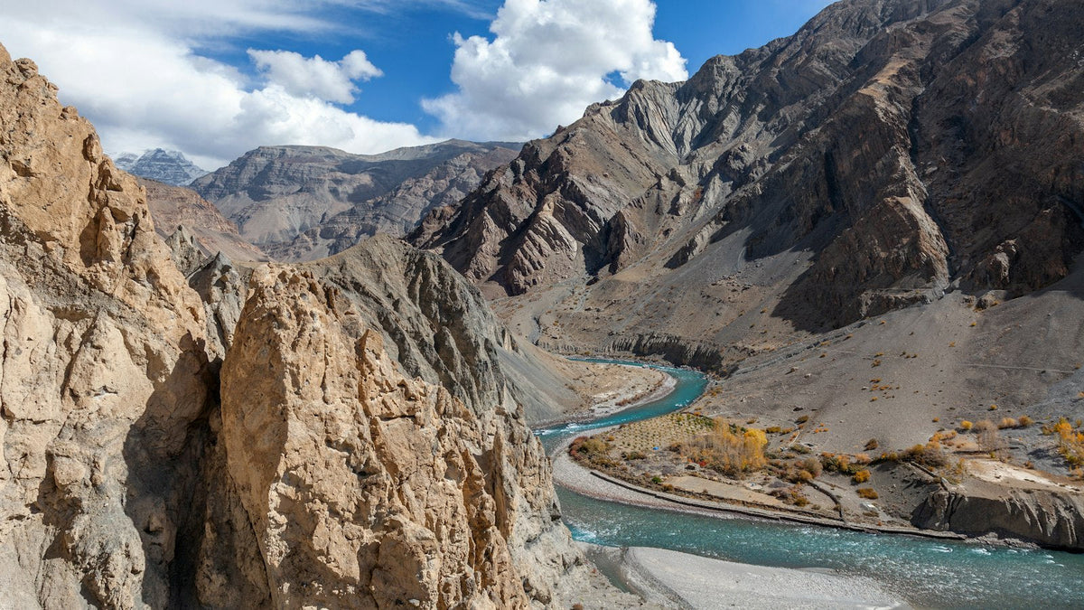 A river winding through a rocky Himalayan gorge