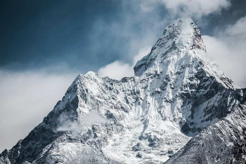High Himalayan rock faces in summer
