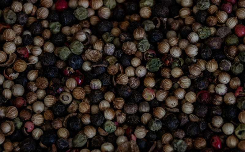 Small packed lots of ground spice